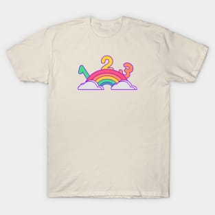 Rainbow brite with number gift for kids T-Shirt